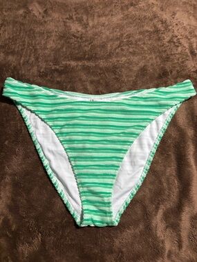 No Boundaries Green Striped Bikini Bottom Size XXL